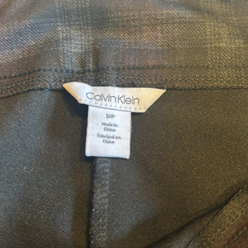Calvin Klein pull on pants checkered black and purple stretchable waistband - Picture 5 of 7